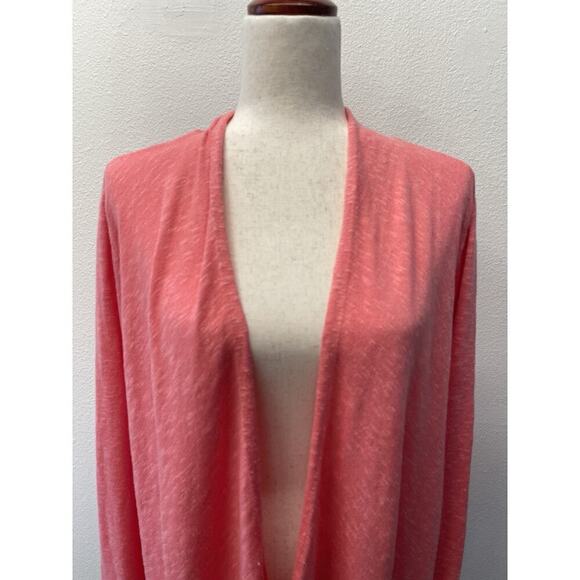 Eileen Fisher Cardigan Sweater Womens Size XL Long Pink Linen Knit Lagenlook - Picture 2 of 7